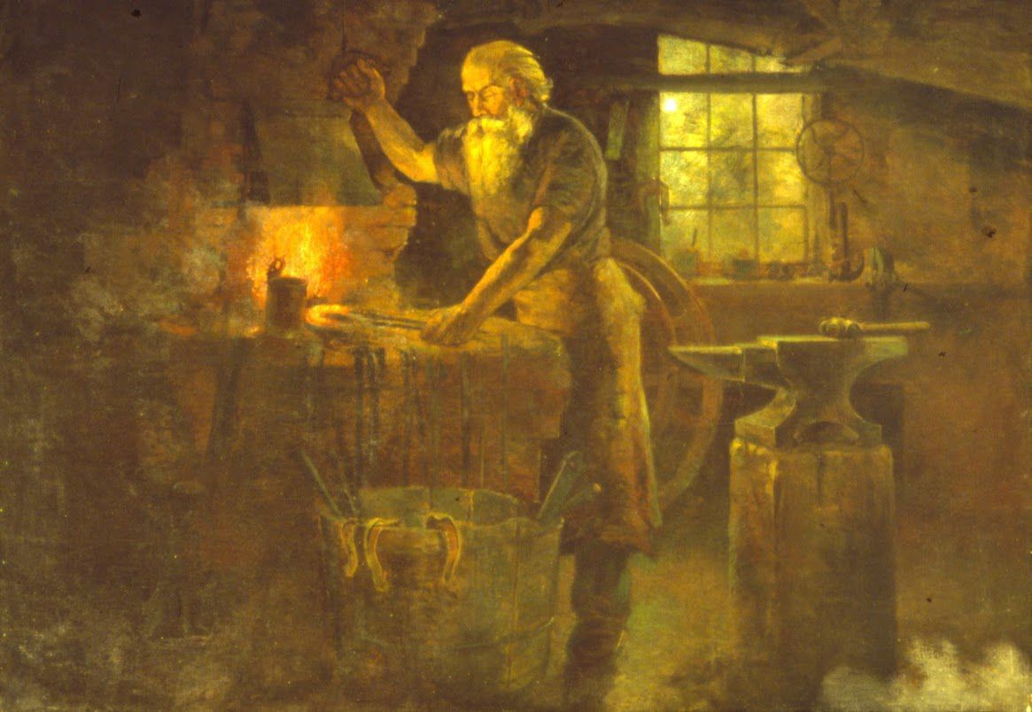 The Blacksmith painting Augustana Teaching Museum of Art