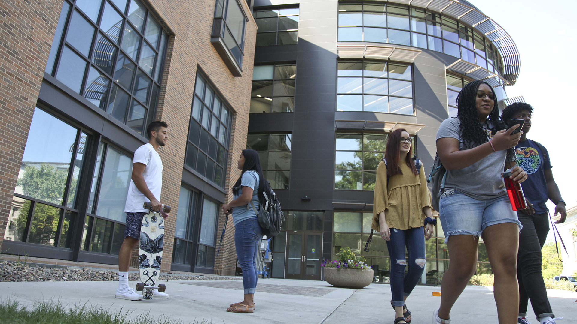 Students outside the new Hanson addition