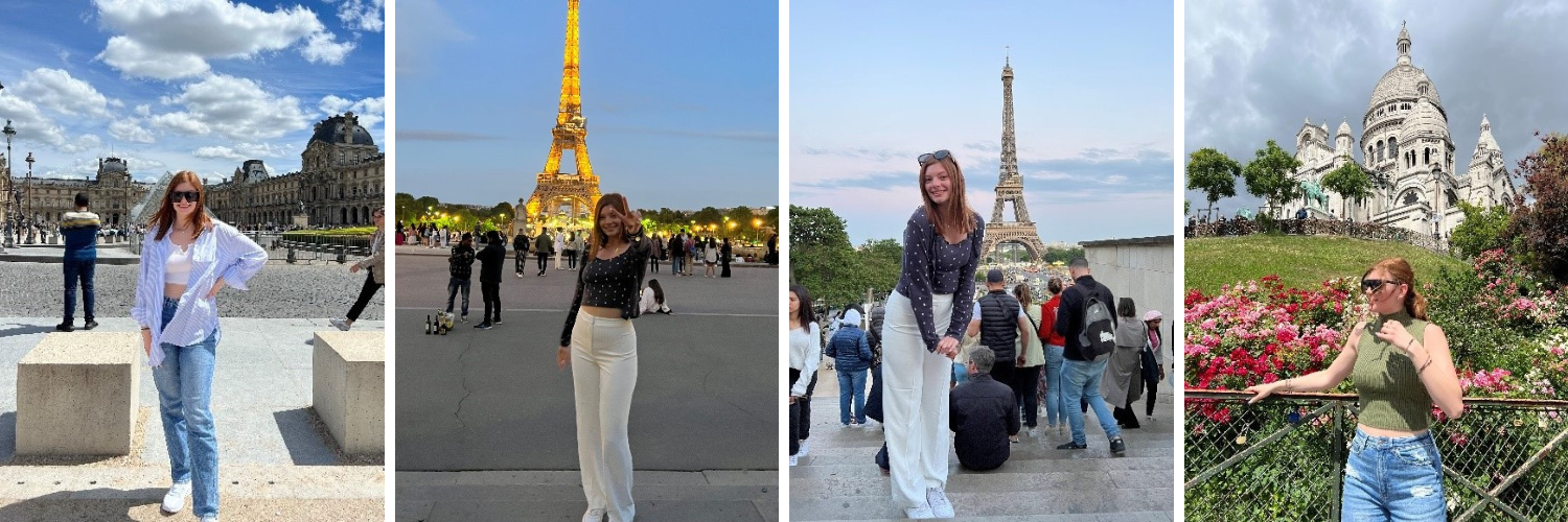 four photos of hannah in paris