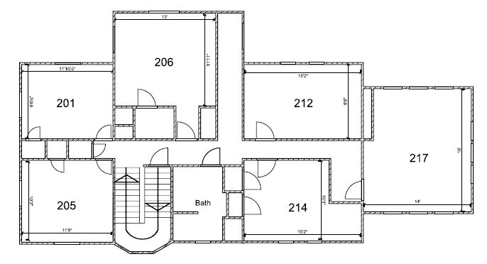 Esbjorn House, second floor layout