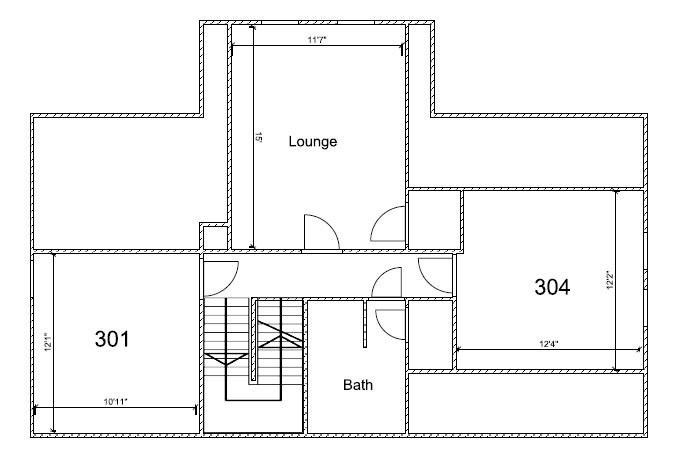 Esbjorn House, third floor layout