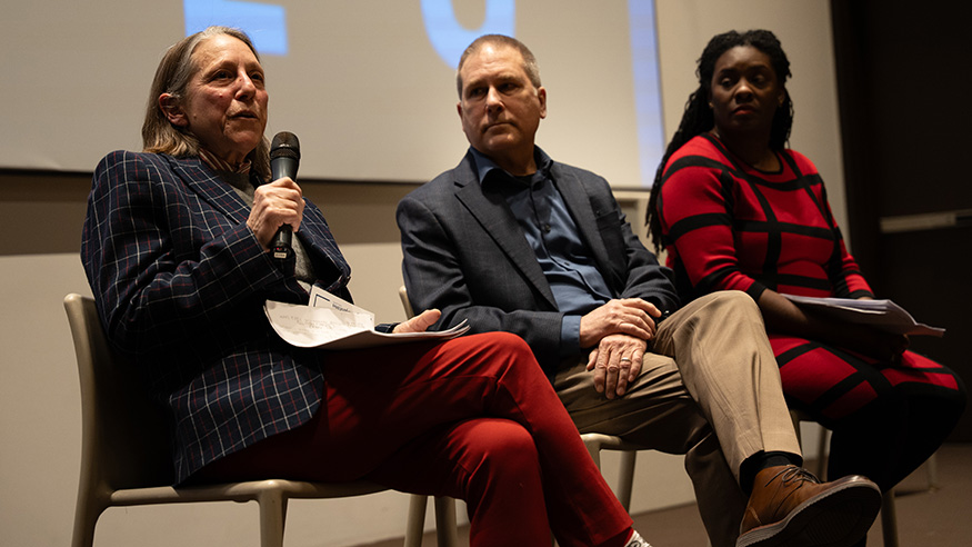 Dr. Tracy Poelvoorde, Dr. Lendol Calder and Judge Tionn Fambro Carter