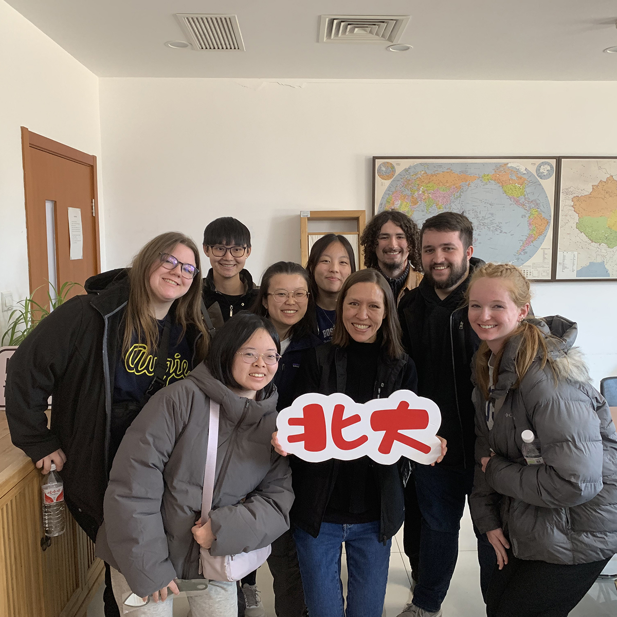 Several students posing for a photo