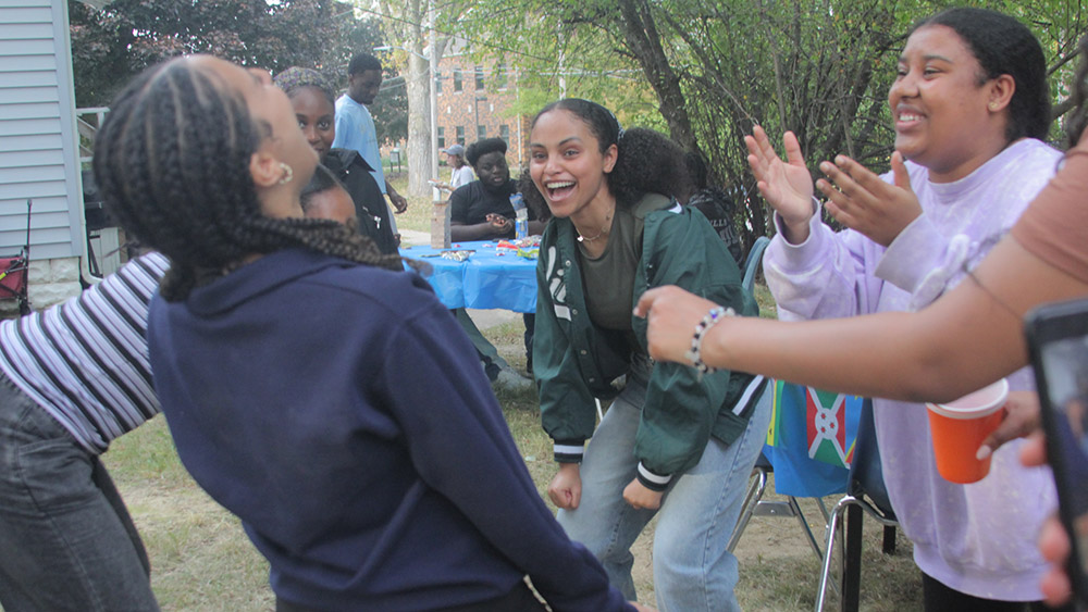 Students laughing