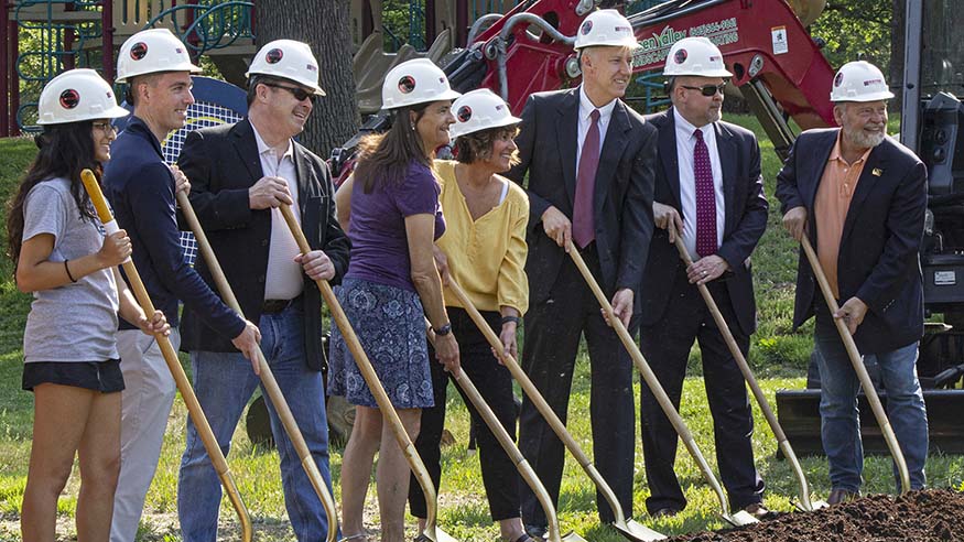 Breaking ground at the Lincoln Park tennis complex. 