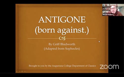 Dr. Mischa Hooker introduces the August 2020 “Antigone (born against)” virtual event.