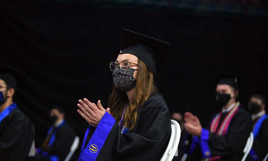 Applauding student