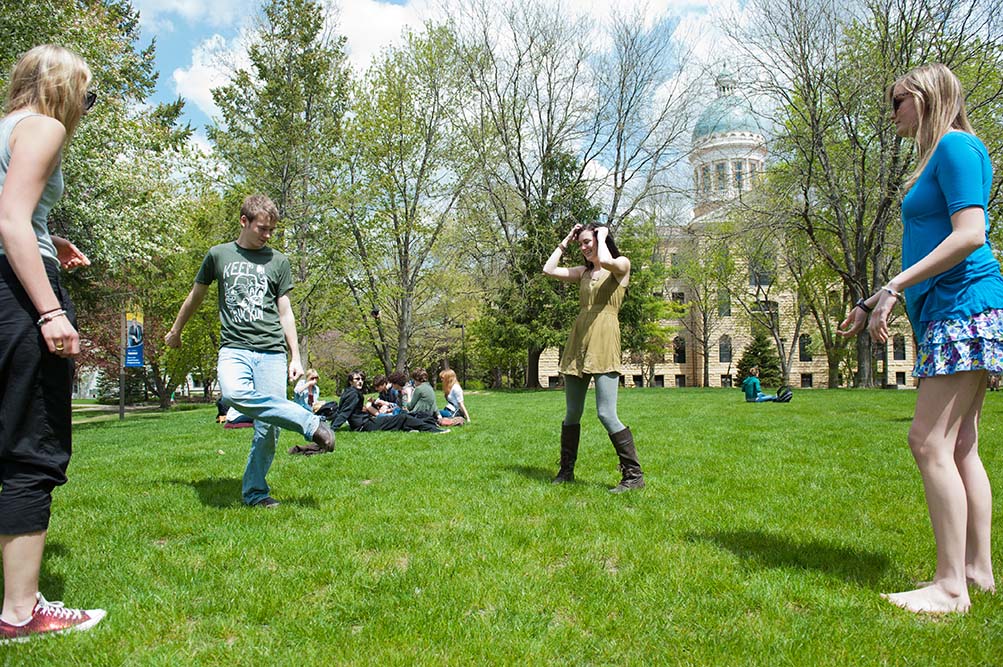 Playing games on the Quad.