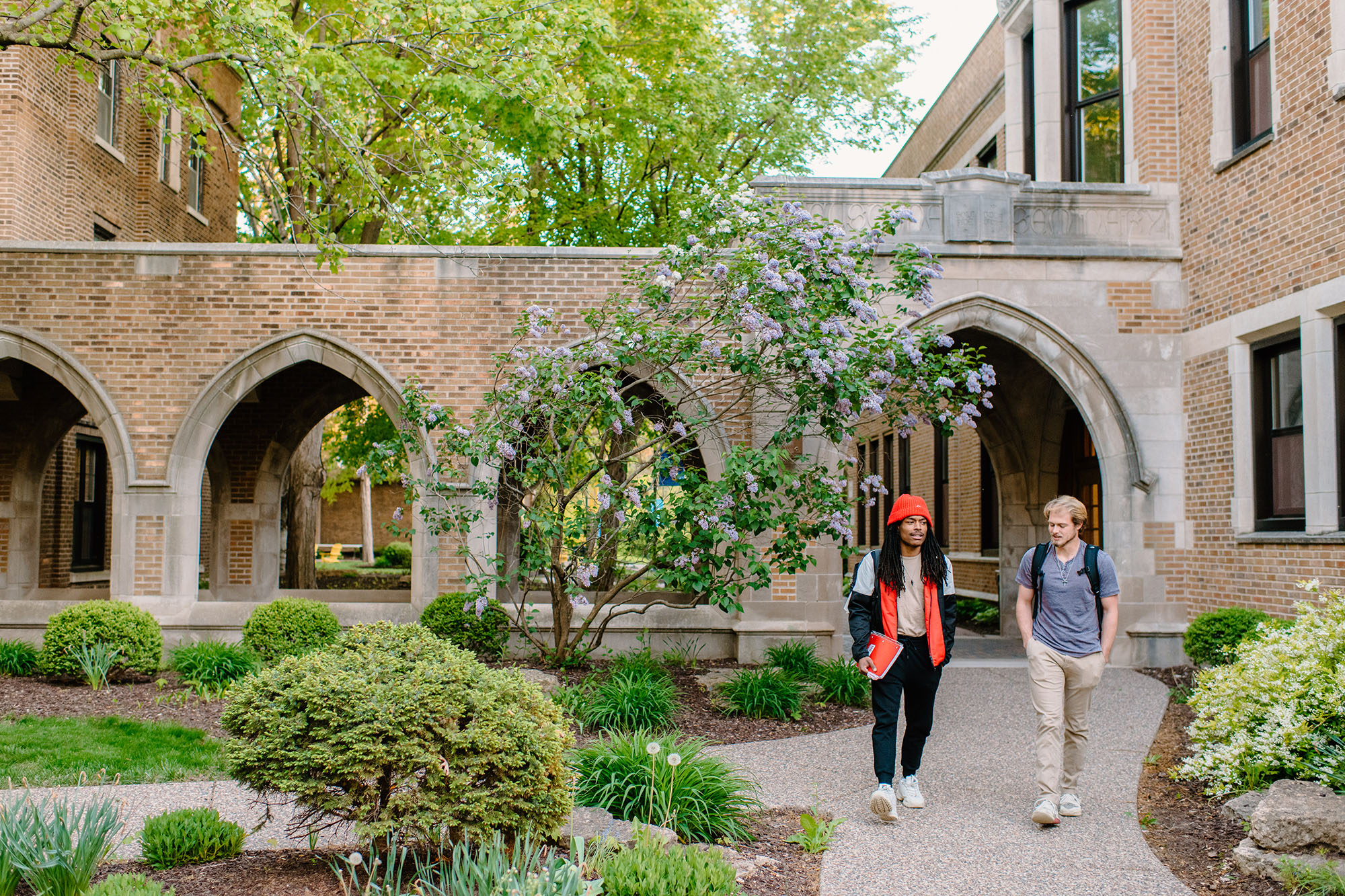 Students walking on campus