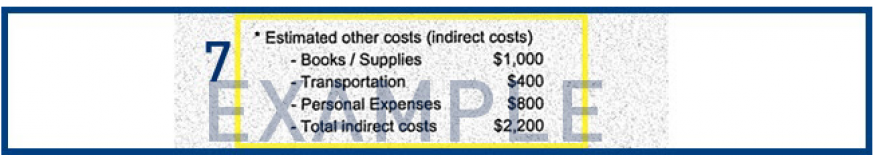 Award letter example of indirect costs