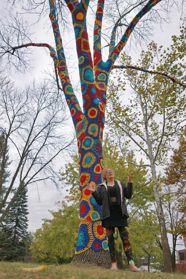 Yarn Bomb Artist Carol Hummel