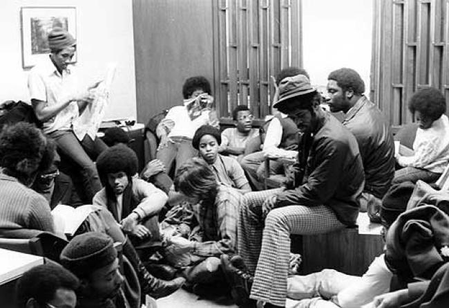 The Black Student Union sit-in in President Sorensen's office, Feb. 5, 1972.