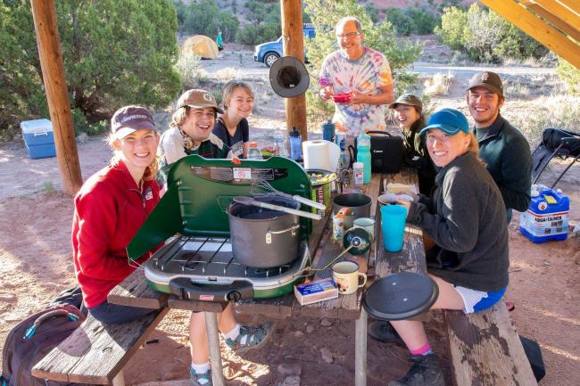 Dr. Hager and Students at Ghost Ranch