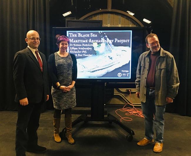 Dr. Kroum Batchvarov with Augustana Classics faculty Kirsten Day and Emil Kramer.