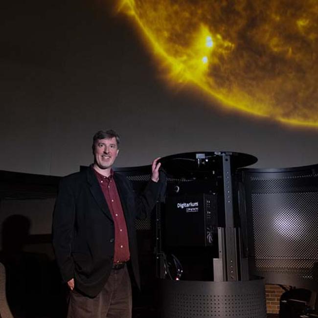 Dr. Lee Carkner at the planetarium.