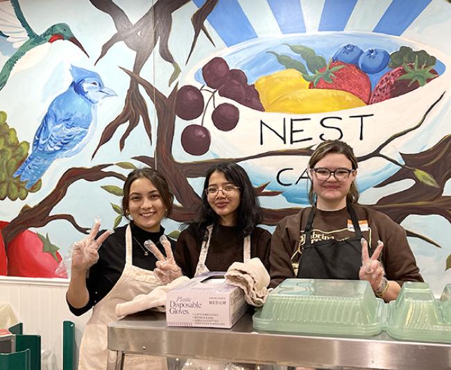 Students at NEST Café