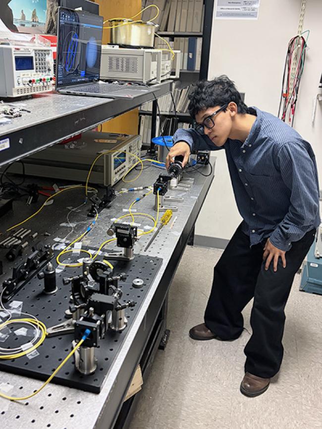 Student in lab