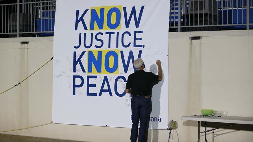 Know Justice, Know Peace banner