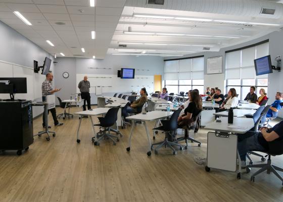 students in a classroom at academic Scholarship day